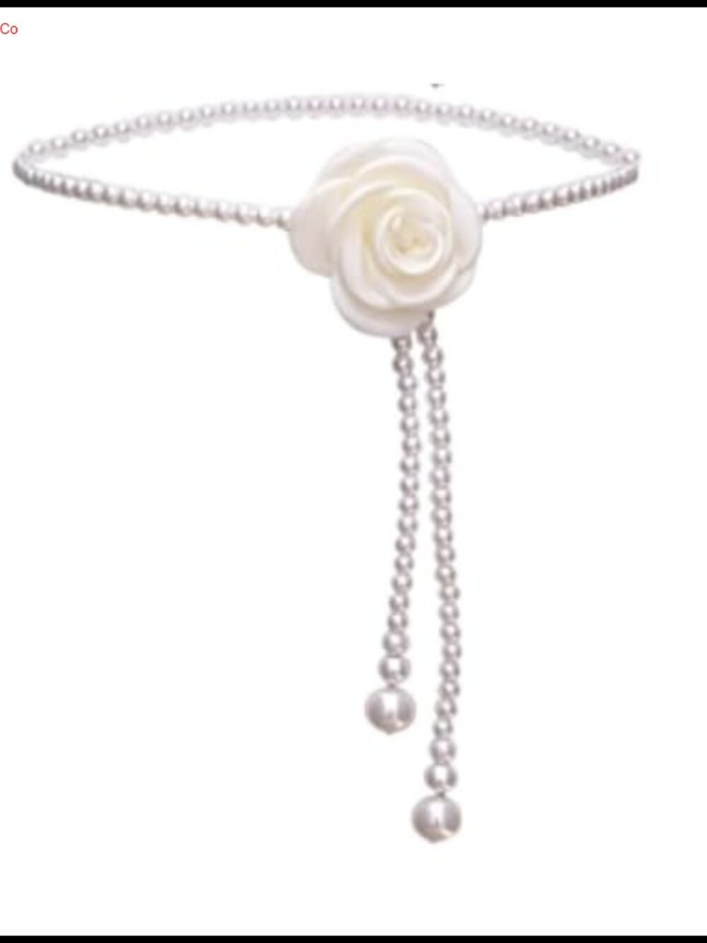 Pearl Camellia Flower Chain Belt Aesthetic Wedding Dress Waist Jewelry
